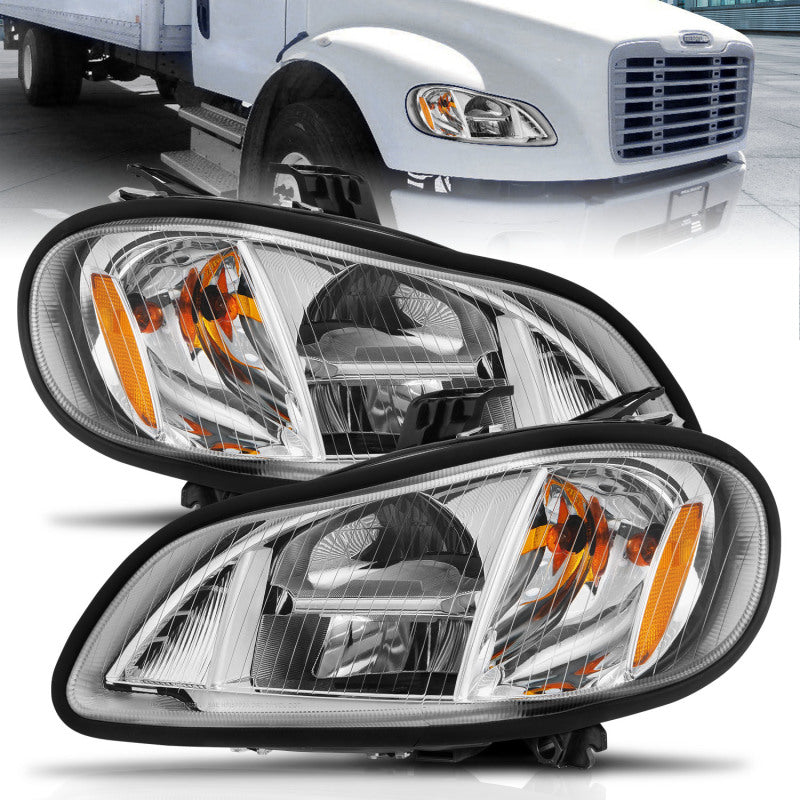 ANZO 2002-2014 Freightliner M2 LED Crystal Headlights Chrome Housing w/ Clear Lens (Pair)-SR1 Performance