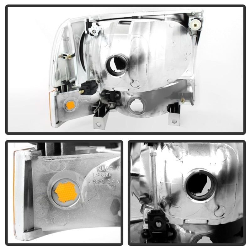 Xtune Ford F250/350/450 Superduty 99-04 Crystal Headlights w/ Bumper Lights HD-JH-FF25099-AM-C-SR1 Performance