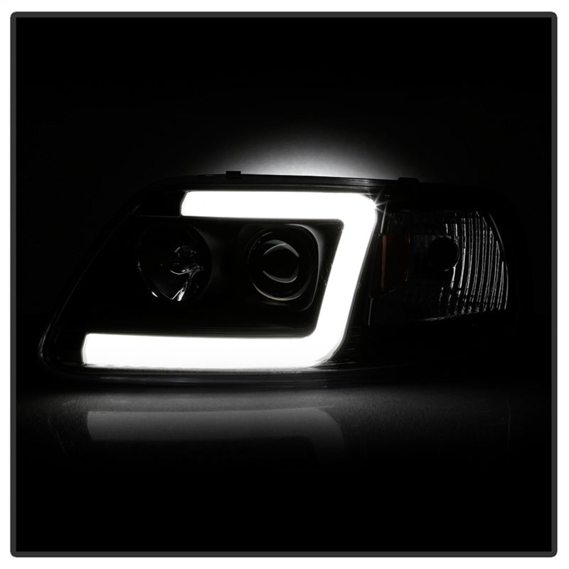 Spyder 97-03 Ford F-150 (After 6/1997) Light Bar Projector Headlights - Blk (PRO-YD-FF15097V2-LB-BK)-SR1 Performance