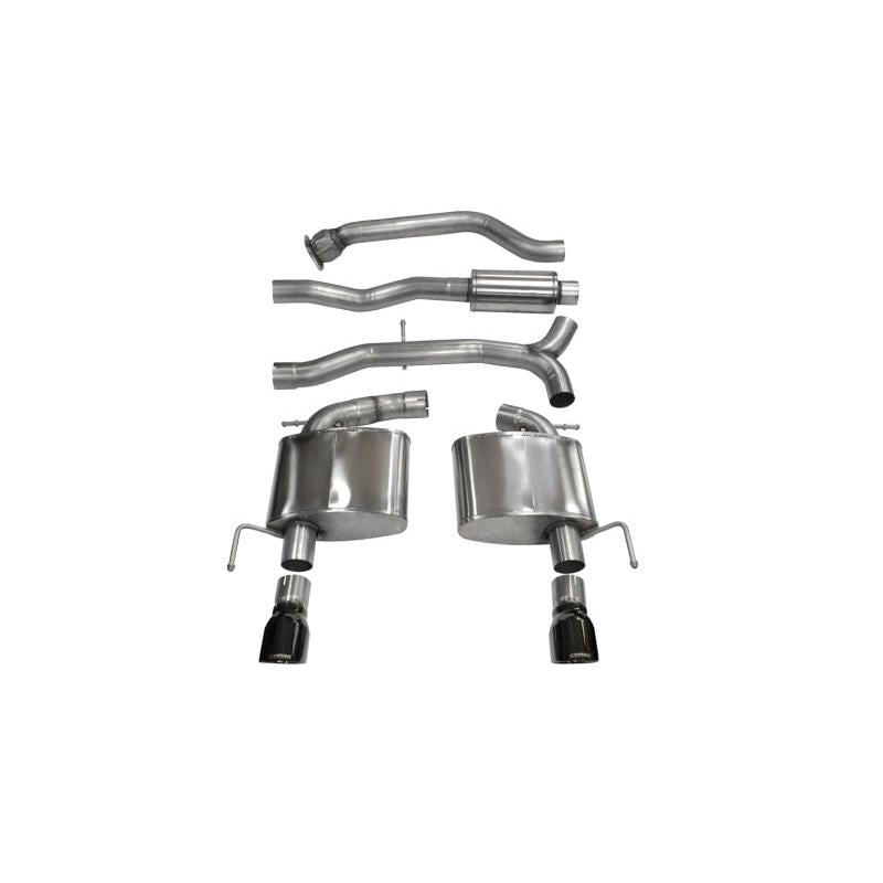 Corsa 2013-2019 Cadillac ATS Sedan 2.0L A/T Black Sport Dual Rear Cat-Back Exhaust-SR1 Performance