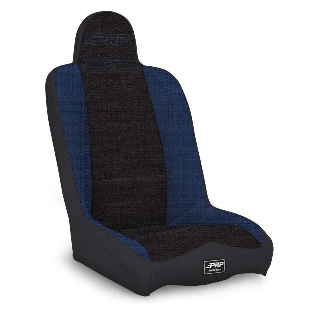 PRP Daily Driver High Back Suspension Seat (Two Neck Slots) - Black / Blue-SR1 Performance