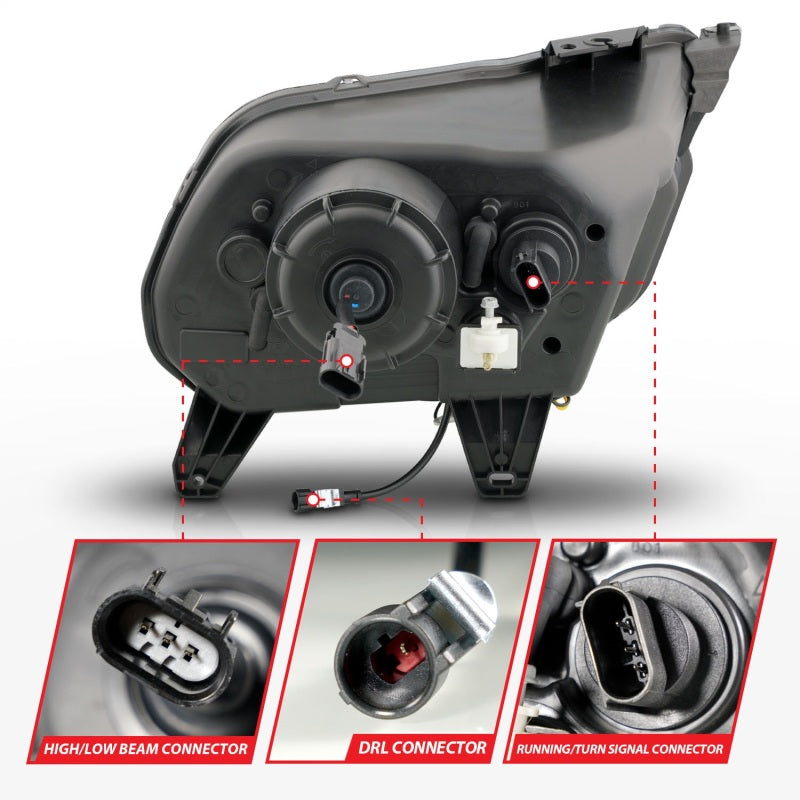 ANZO 10-14 Ford Mustang LED Projector Headlights w/Sequential Light Tube (NON HID Compatible)-SR1 Performance