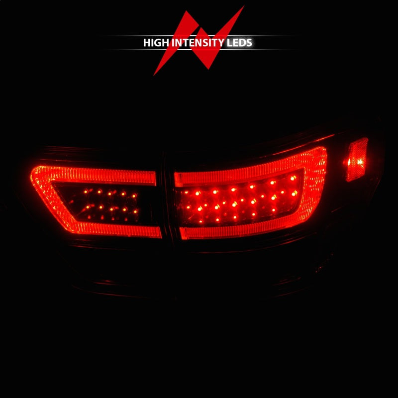 ANZO 11-13 Jeep Grand Cherokee LED Taillights w/ Lightbar Black Housing/Clear Lens 4pcs-SR1 Performance