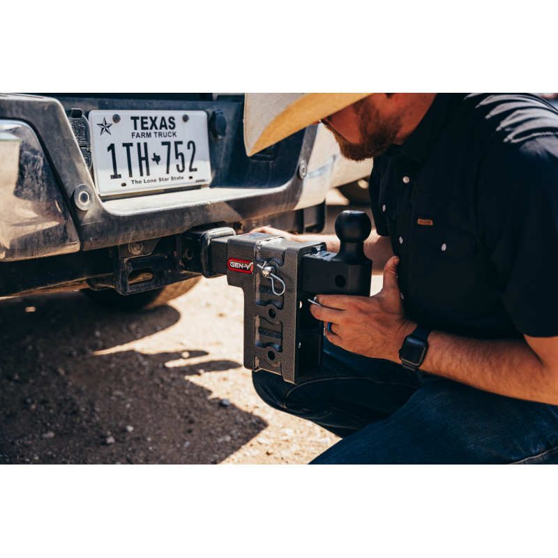 Gen-Y Mega Duty 3in Shank 6in Offset Drop 32K Hitch w/GH-0161 Dual-Ball/GH-0162 Pintle Lock