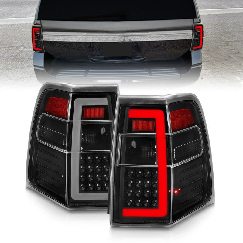 ANZO 07-17 Ford Expedition LED Taillights w/ Light Bar Black Housing Clear Lens-SR1 Performance