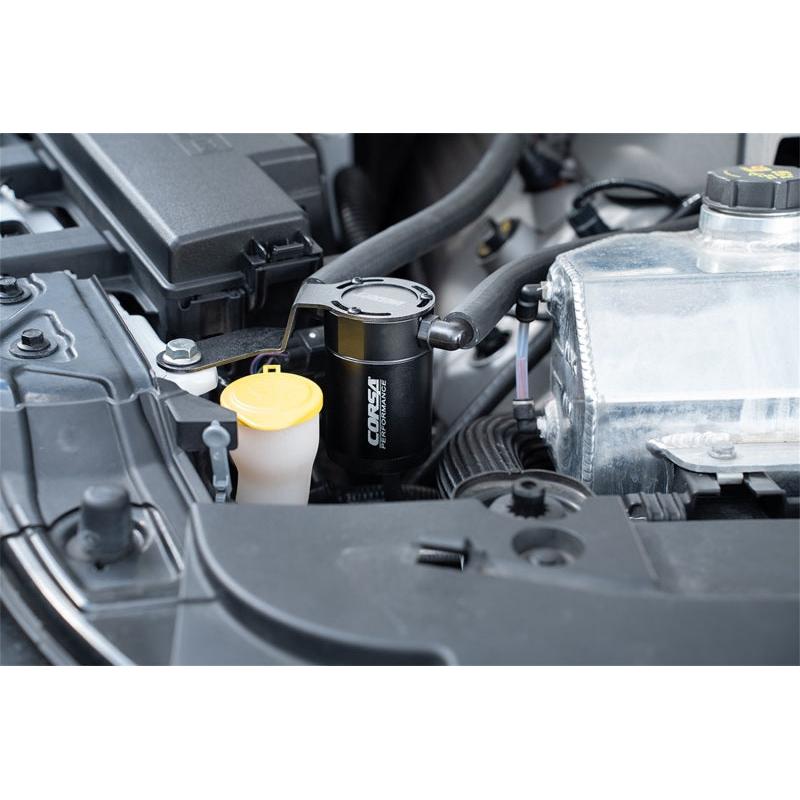 Corsa Performance 2015-2017 Ford Mustang 3 oz. Aluminum Oil Catch Can W/ Mounting Bracket-SR1 Performance