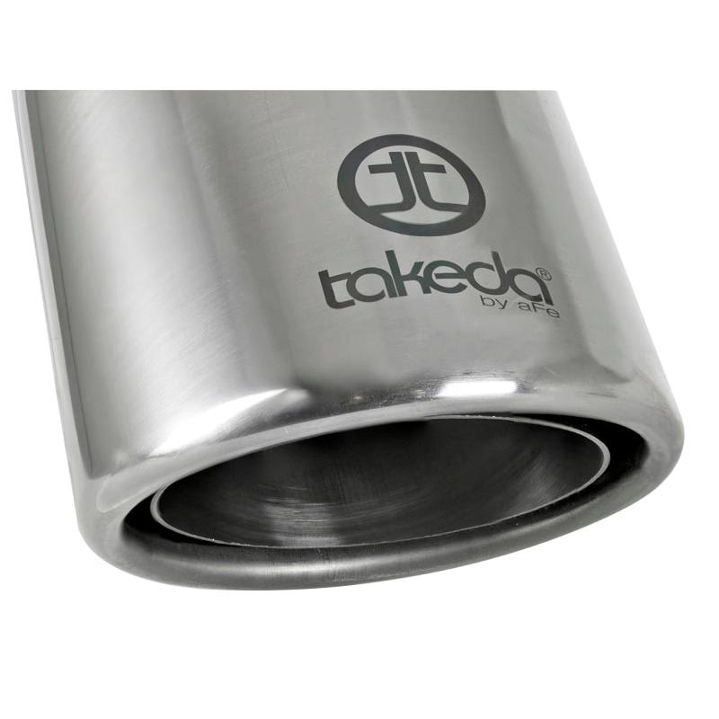 aFe Takeda 304 Stainless Steel Clamp-On Exhaust Tip 2.5in. Inlet / 4in. Outlet / 8in. L - Polished-SR1 Performance