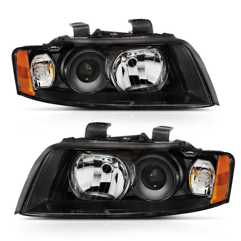 ANZO 2002-2005 Audi A4 Projector Headlight Black G2 (Halogen Type)-SR1 Performance