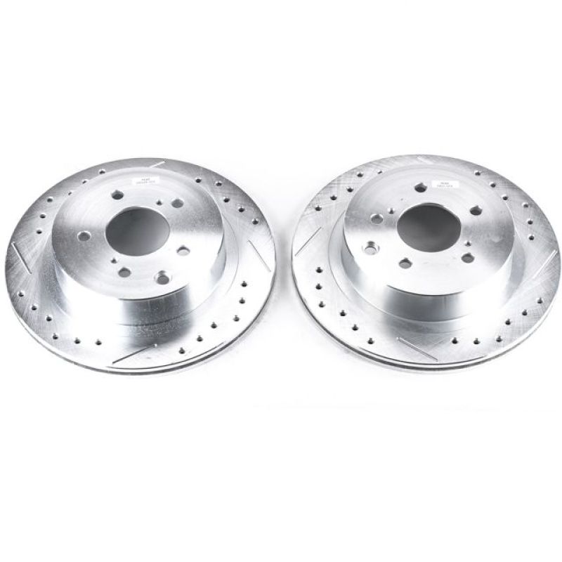 Power Stop 89-96 Nissan 300ZX Rear Evolution Drilled & Slotted Rotors - Pair-SR1 Performance
