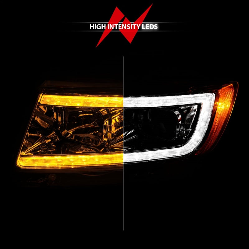 ANZO 11-13 Jeep Grand Cherokee (Factory Halogen Only) Projector Headlights w/Light Bar Swchbk Chrome-SR1 Performance
