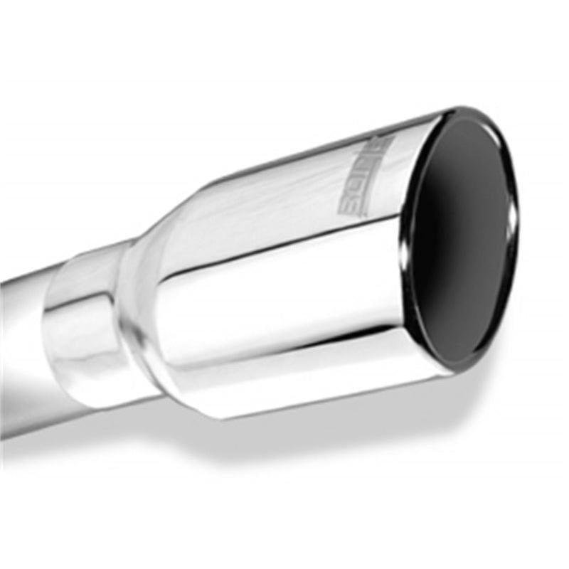 Borla Universal Polished Tip Single Round Rolled Angle-Cut w/Clamp-SR1 Performance