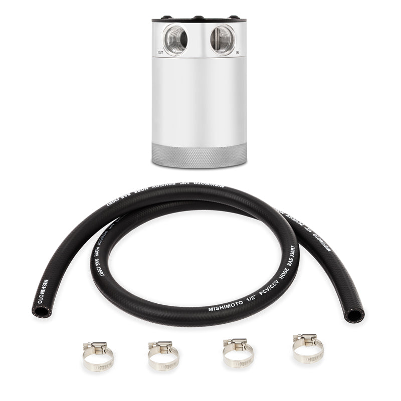 Mishimoto Assembled Universal 2-Port Catch Can Polished w/ Hose-SR1 Performance