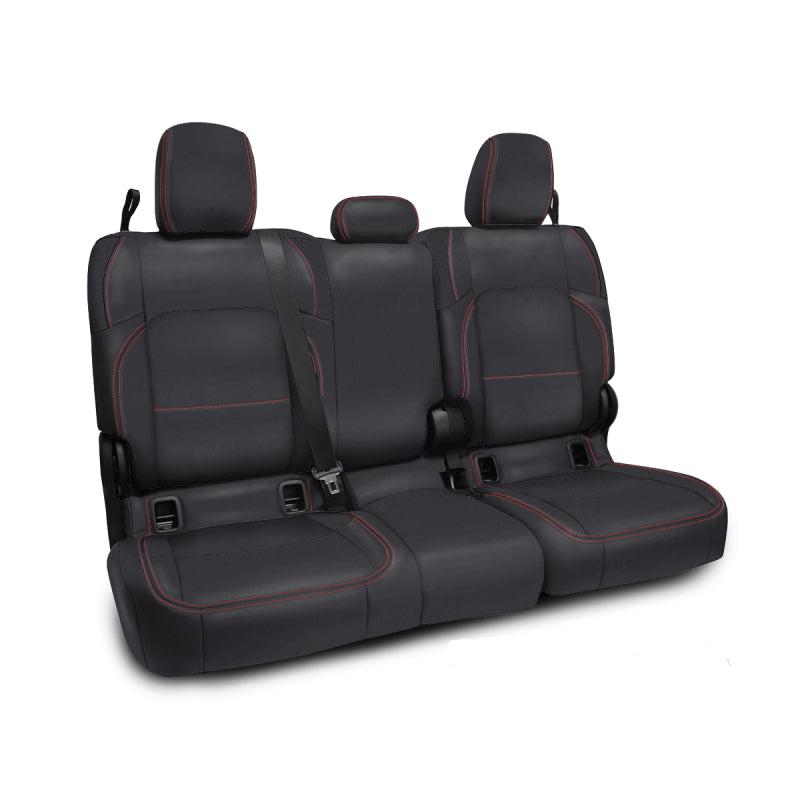 PRP 2020+ Jeep Gladiator JT Rear Bench Cover for with Cloth Interior - Black with Red Stitching-SR1 Performance