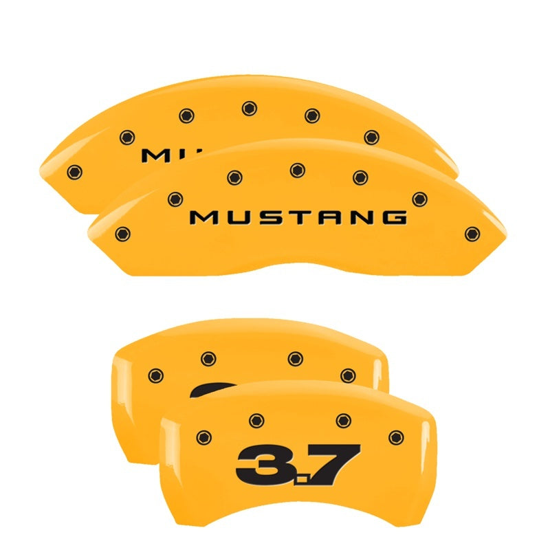 MGP 4 Caliper Covers Engraved Front 2015/Mustang Engraved Rear 2015/50 Red finish silver-SR1 Performance