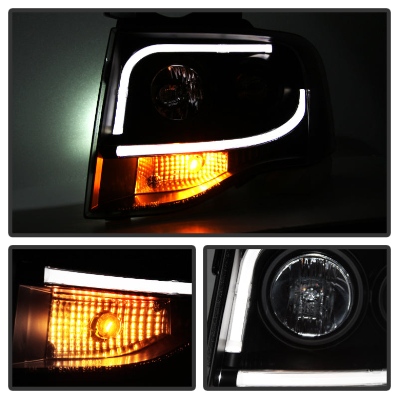 Spyder Ford Expedition 07-13 Projector Headlights Light Tube DRL Blk PRO-YD-FE07-LTDRL-BK-SR1 Performance