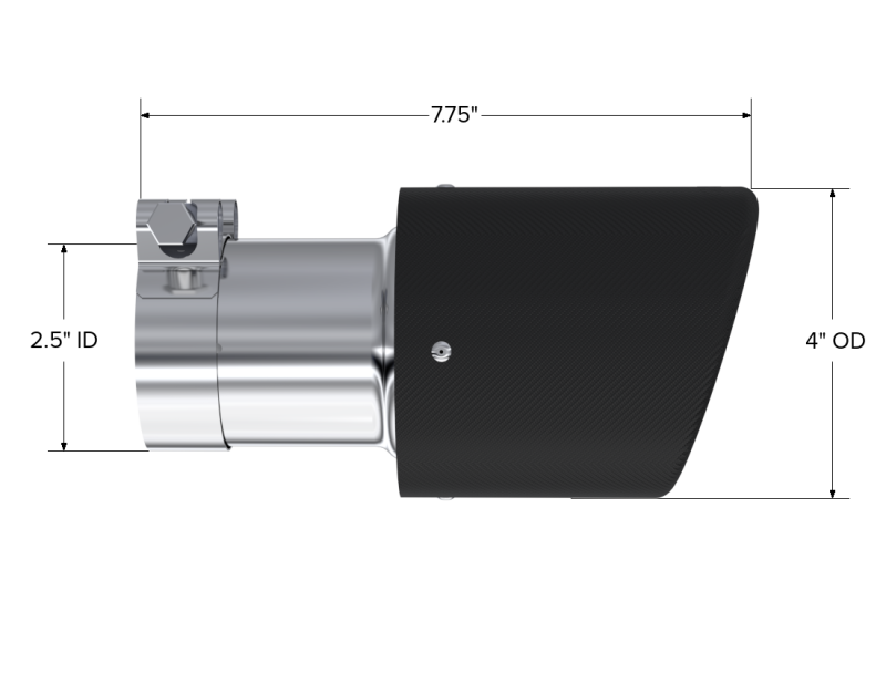 MBRP Universal Carbon Fiber Tip 4in OD / 2.5in Inlet / 7.7in L-SR1 Performance