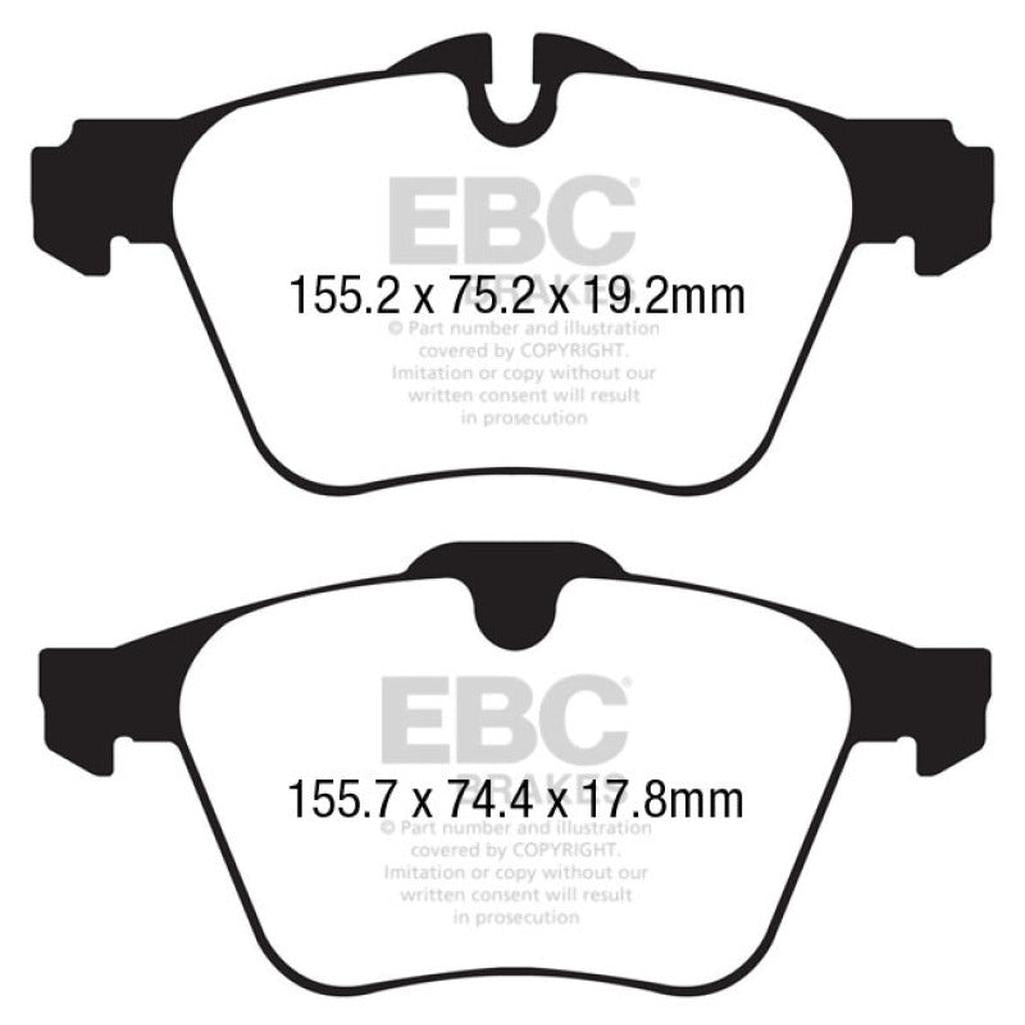 EBC Redstuff Ceramic Low Dust Front Brake Pads for Jaguar F-Type 2014-2017 – Part DP32189C