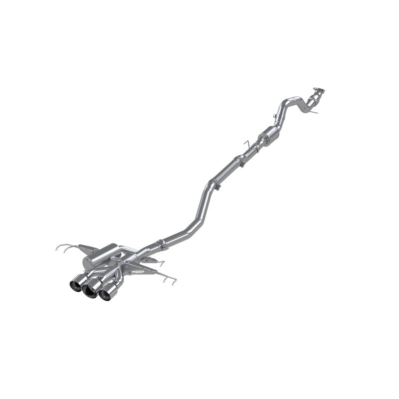 MBRP 17-22 Honda Civic Type R 2.0L T304 Stainless Steel 3.0in Cat-Back w/Triple Center Outlet-SR1 Performance