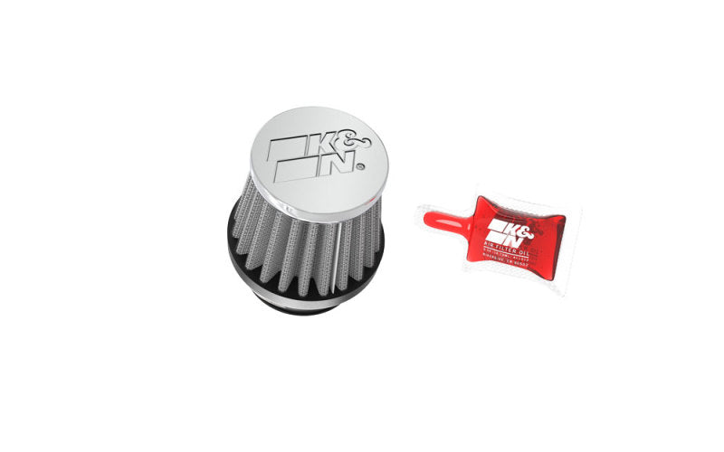 K&N Universal Chrome Filter 1 3/8 inch FLG / 2 1/2 inch Base / 2 inch Top / 2 1/4 inch Height-SR1 Performance
