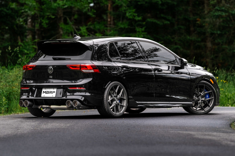 MBRP 2022 Volkswagen Golf R MK8 T304 Stainless Steel 3in Cat-Back, Quad Rear Exit- Carbon Fiber Tip-SR1 Performance