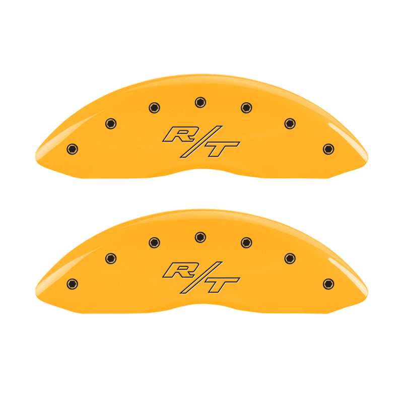 MGP 4 Caliper Covers Engraved Front & Rear Vintage Style/RT Yellow finish black-SR1 Performance