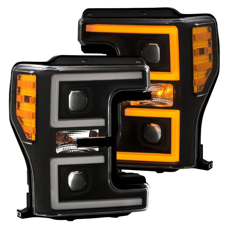 ANZO LED Headlights 17-18 Ford F-250 Super Duty Plank-Style L.E.D. Headlight Black (Pair)-SR1 Performance