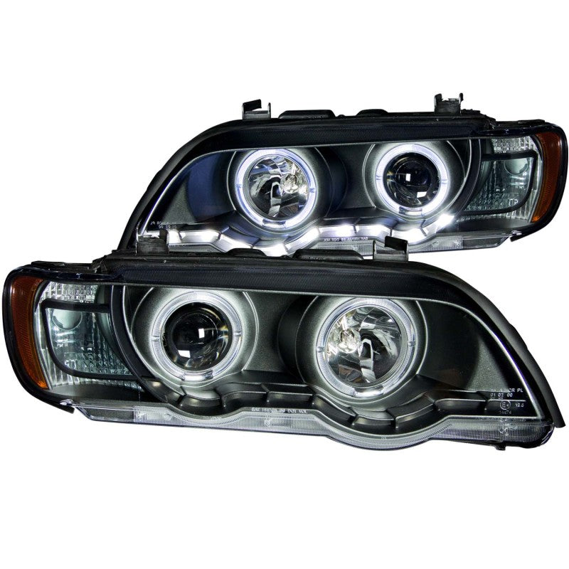 ANZO 2000-2003 BMW X5 Projector Headlights w/ Halo Black-SR1 Performance