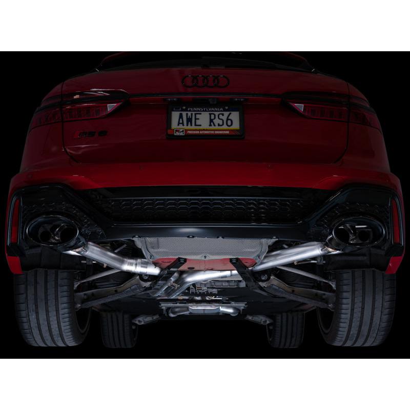 AWE Tuning 21-23 Audi C8 RS6/RS7 SwitchPath Cat-back Exhaust - Diamond Black Tips-SR1 Performance