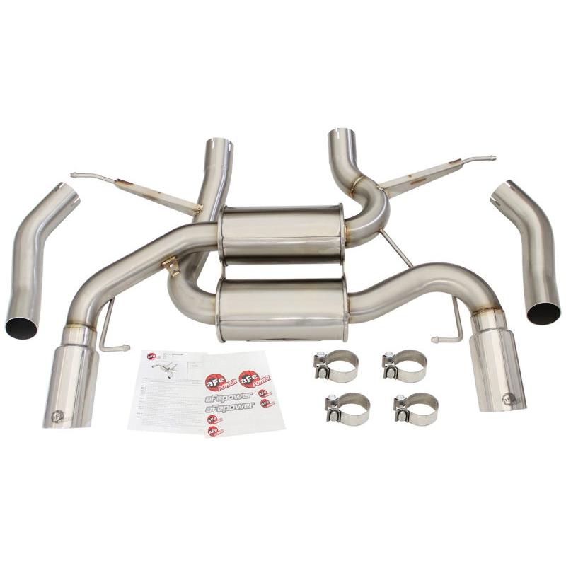 aFe MACHForce XP 2.5in Axle Back Stainless Exhaust w/ Polished Tips 07-13 BMW 335i 3.0L L6 (E90/92)-SR1 Performance