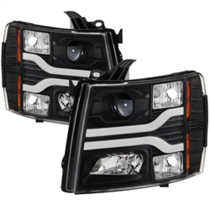 Spyder Chevy Silverado 1500 07-13 Version 3 Projector Headlights - Black PRO-YD-CS07V3-LBDRL-BK-SR1 Performance