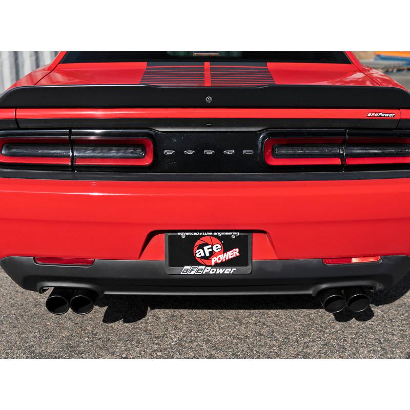 aFe MACH Force-Xp 2-1/2in 304 SS Cat-Back Exhaust 15-21 Dodge Challenger V6-3.6L - Quad Black Tip-SR1 Performance