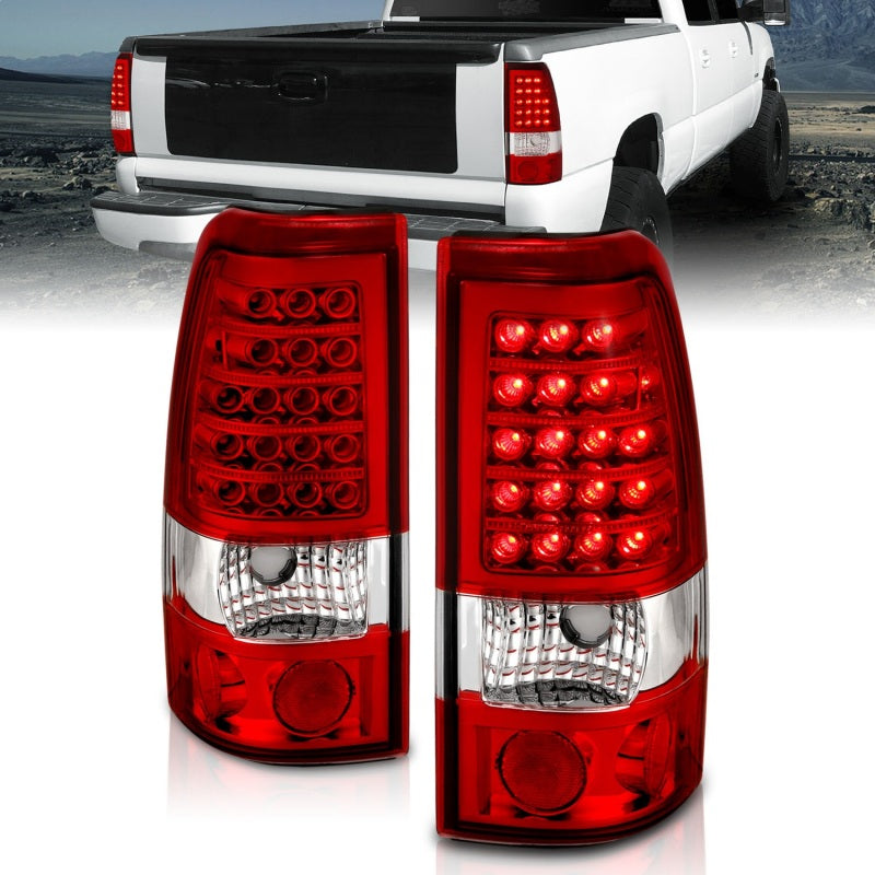 ANZO 1999-2007 Chevrolet Silverado 1500 LED Taillights Red/Clear-SR1 Performance