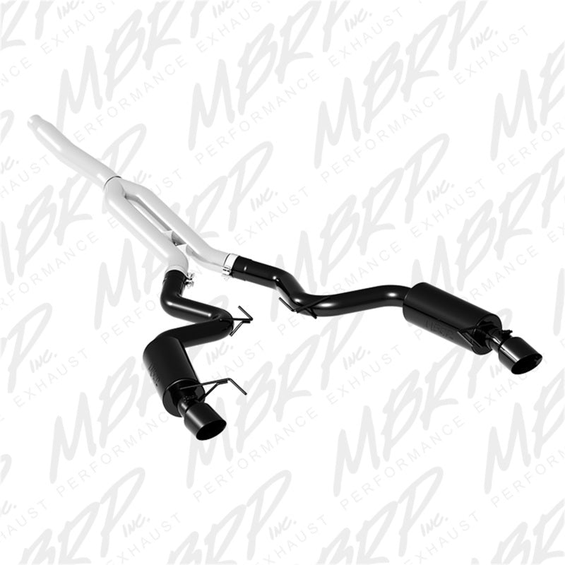 MBRP 15-19 Ford Mustang EcoBoost 2.3L Black 3in Cat Back Dual Split Rear Exit (Race Version)-SR1 Performance