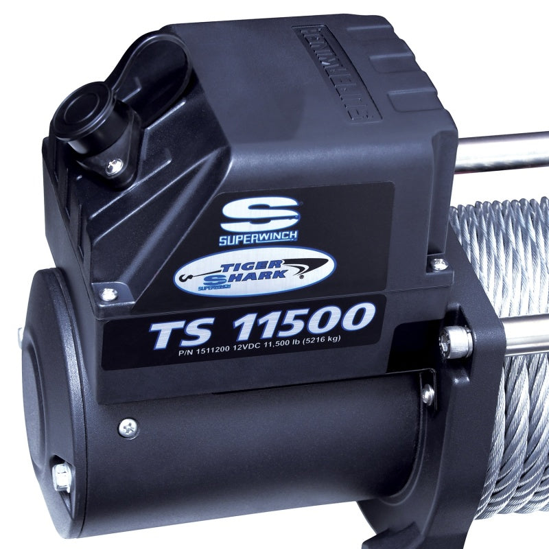 Superwinch 11500 LBS 12V DC 3/8in x 84ft Steel Rope Tiger Shark 11500 Winch-SR1 Performance