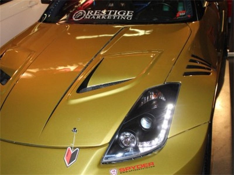 Spyder Nissan 350Z 03-05 Projector Headlights Halogen Model Only - DRL Black PRO-YD-N350Z02-DRL-BK-SR1 Performance