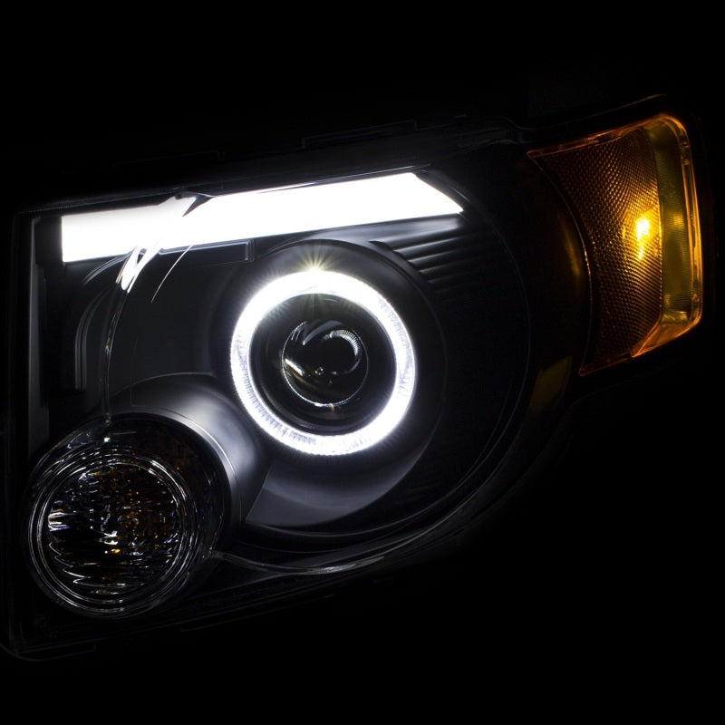 ANZO 2008-2012 Ford Escape Projector Headlights w/ Halo Black-SR1 Performance