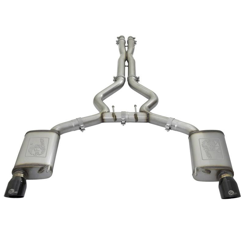 aFe MACHForce XP 3in 304 SS Cat-Back Exhausts w/ Black Tips 15-17 Ford Mustang GT V8-5.0L/V6-3.7L-SR1 Performance