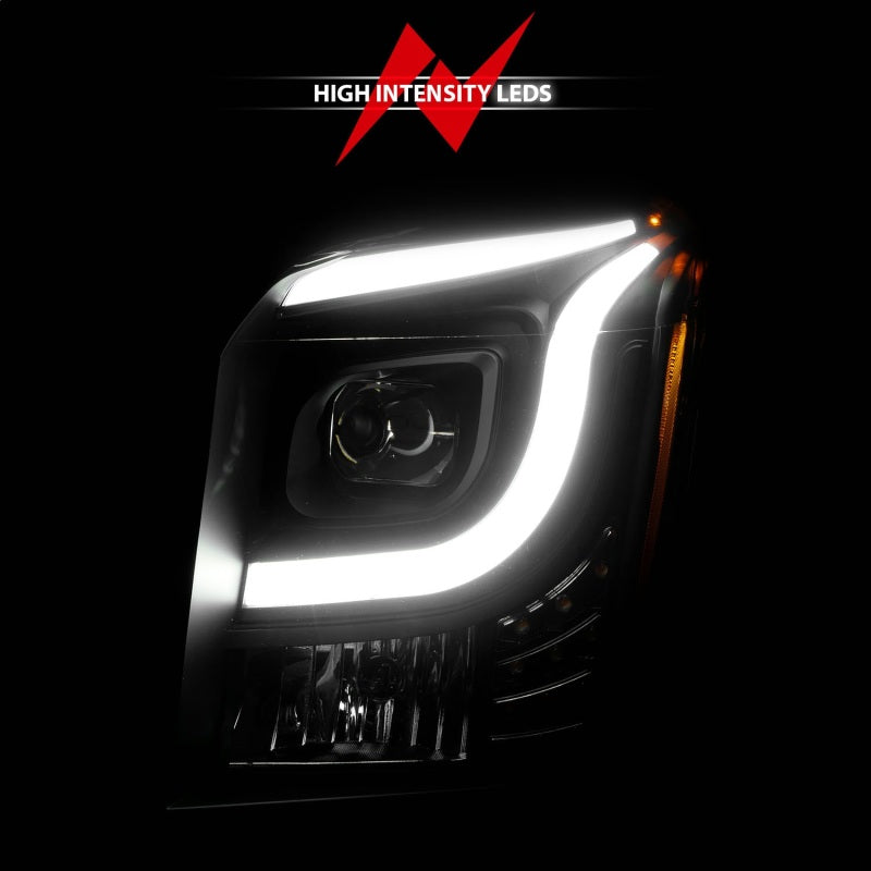 Anzo 15-17 GMC Yukon/Yukon XL Projector Headlights Black Housing/Clear Lens (w/ Light Bars)-SR1 Performance