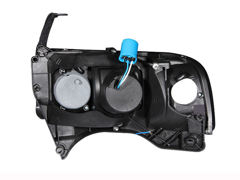 ANZO 1994-2001 Dodge Ram Crystal Headlights Black w/ LED-SR1 Performance