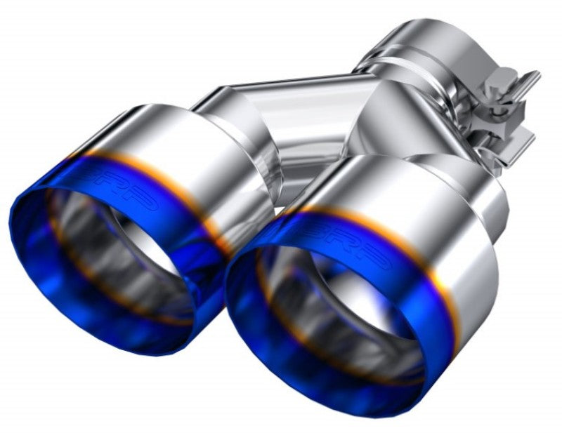 MBRP Burnt End Tip 2.5 ID Dual 4 OD Out 9.55 length Single wall 304 Stainless Steel Pass Side-SR1 Performance