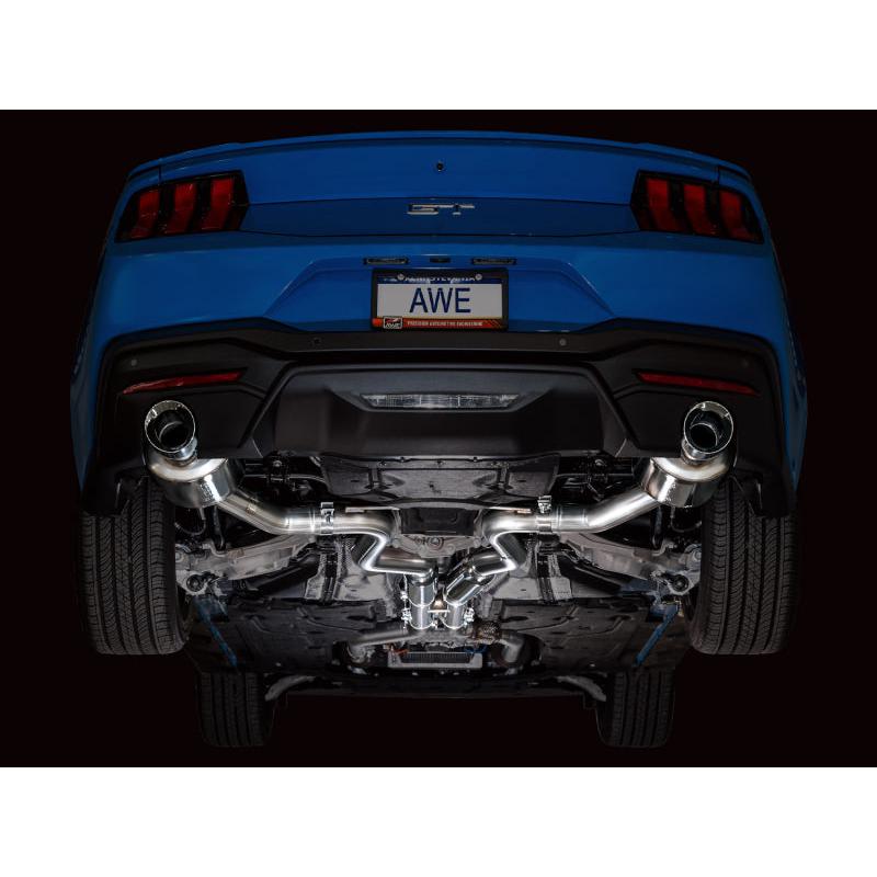 AWE 2024 Ford Mustang GT Fastback S650 RWD Touring Catback Exhaust w/ Dual Chrome Silver Tips-SR1 Performance