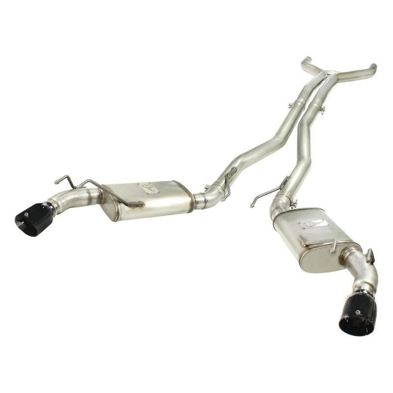 aFe MACHForce XP Exhaust 3in Stainless Stee CB/10-13 Chevy Camaro V8-6.2L (td) (gloss blk tip)-SR1 Performance