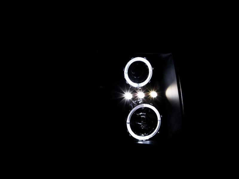 ANZO 2007-2013 Chevrolet Silverado 1500 Projector Headlights w/ Halo Black-SR1 Performance