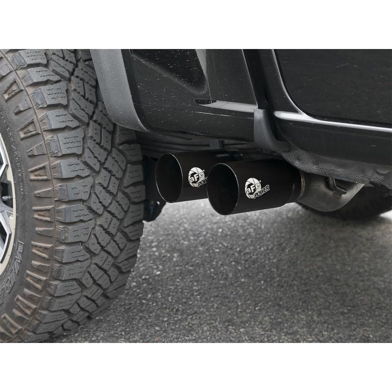 aFe Rebel Series CB 3in Middle Side Exit SS Exht w/ Black Tips 15-17 Chevy Colorado / GMC Canyon-SR1 Performance