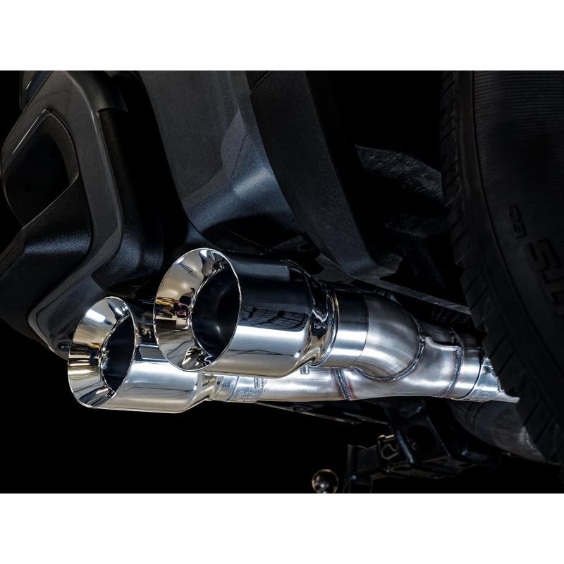AWE Tuning 4th Gen GM 1500 5.3L 0FG Catback Dual Side Exit (Flat Bumper) - Chrome Tips-SR1 Performance