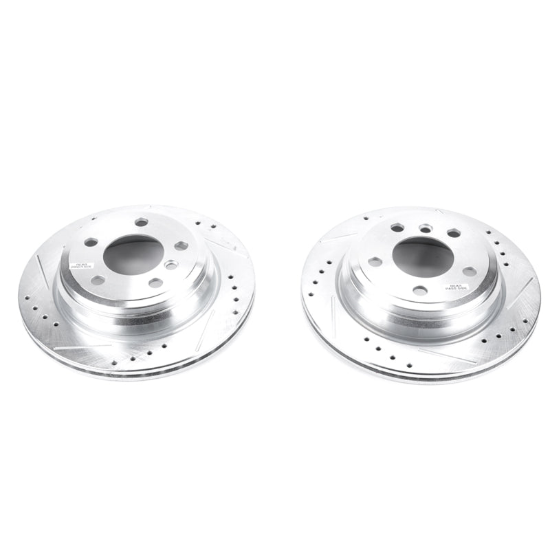 Power Stop 13-18 BMW 320i xDrive Rear Evolution Drilled & Slotted Rotors - Pair-SR1 Performance