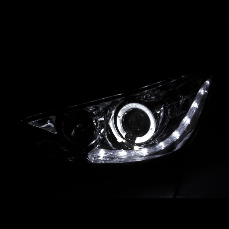 ANZO 2012-2013 Hyundai Accent Projector Headlights w/ Halo Black (CCFL)-SR1 Performance