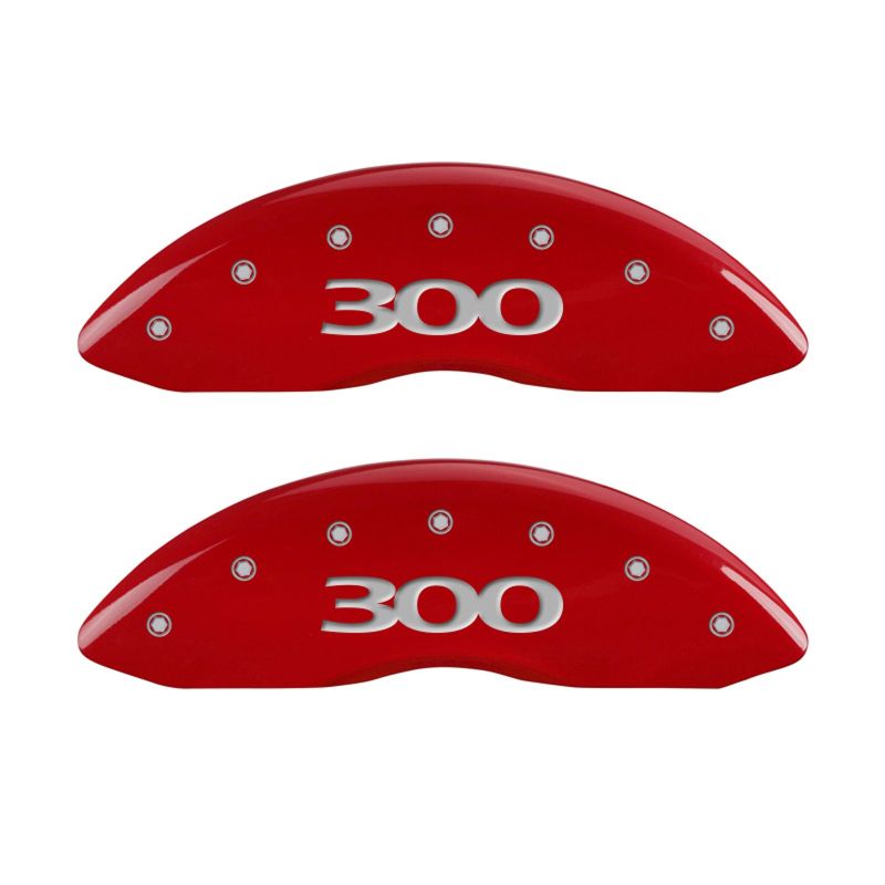 MGP 4 Caliper Covers Engraved Front & Rear 300 Red finish silver-SR1 Performance