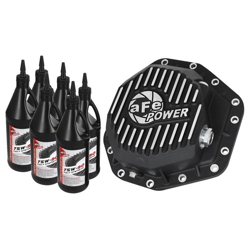 aFe Power Pro Series Rear Diff Cover Black w/Machined Fins 17-19 Ford Diesel Trucks V8-6.7L w/ Oil-SR1 Performance