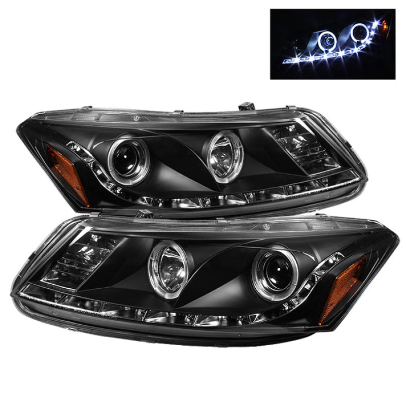 Spyder Honda Accord 08-12 4Dr Projector Headlights- LED Halo DRL Blk PRO-YD-HA08-4D-HL-BK-SR1 Performance